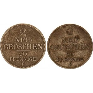 Sasko, Friedrich August II. (1836-1854), 2 Neu-groschen 1854 F, 1856 F KM 1160 2 ks