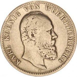 Württemberg, Karl I. (1864-1891), 2 Mark 1877 F Y. 215 R