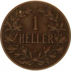Německá východní Afrika, 1 Heller 1908 J KM 7, tém.