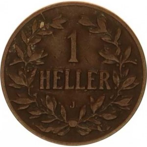 Německá východní Afrika, 1 Heller 1908 J KM 7, tém.