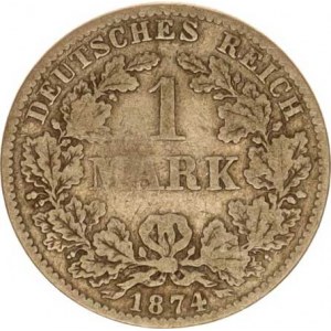 Německo, drobné ražby císařství, 1 Mark 1874 B