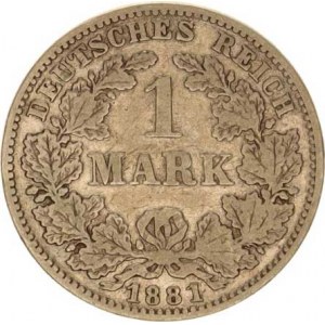 Německo, drobné ražby císařství, 1 Mark 1881 E