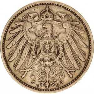 Německo, drobné ražby císařství, 1 Mark 1896 E, tém.