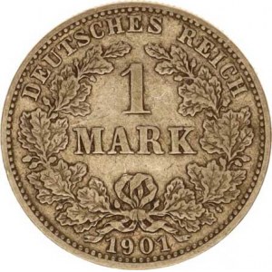 Německo, drobné ražby císařství, 1 Mark 1901 J