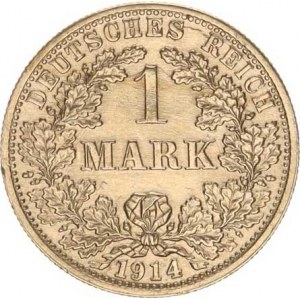 Německo, drobné ražby císařství, 1 Mark 1914 F