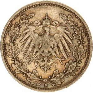 Německo, drobné ražby císařství, 1/2 Mark 1909 D
