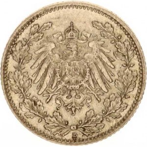 Německo, drobné ražby císařství, 1/2 Mark 1913 D