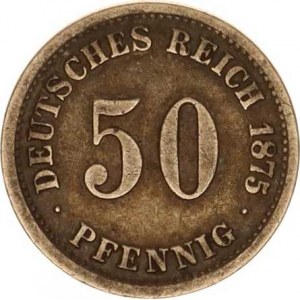 Německo, drobné ražby císařství, 50 Pfennig 1875 D