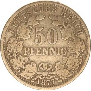 Německo, drobné ražby císařství, 50 Pfennig 1877 E