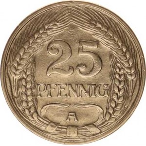 Německo, drobné ražby císařství, 25 Pfennig 1910 A KM 18