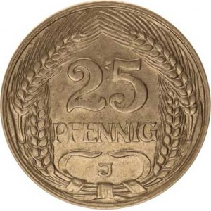 Německo, drobné ražby císařství, 25 Pfennig 1910 J KM 18