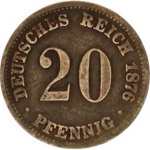 Německo, drobné ražby císařství, 20 Pfennig 1876 A