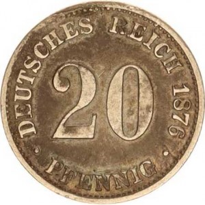 Německo, drobné ražby císařství, 20 Pfennig 1876 C