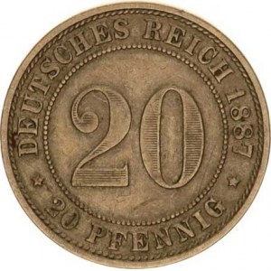 Německo, drobné ražby císařství, 20 Pfennig 1887 A R