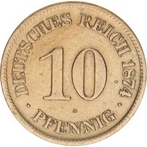 Německo, drobné ražby císařství, 10 Pfennig 1874 E R