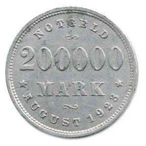 Německo, Nouzová platidla, Hamburg - 200 000 Mark 1923 J Al 23 mm