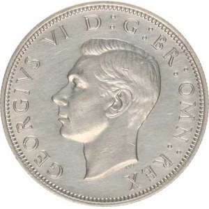 Anglie, George VI.(1936-1952), 1/2 Crown 1945 KM 856