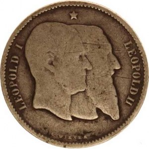 Belgie, Leopold II.(1865-1909), 1 Franc 1880 - 50. výr. nezávislosti KM 38 R