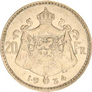 Belgie, Albert I.(1909-1934), 20 Francs 1934 - DER BELGEN KM 104,1