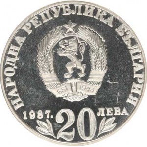 Bulharsko, 20 Leva 1987 - Vasil Levskij KM 164 Ag 500 11,22 g