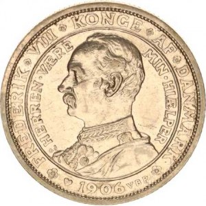 Dánsko, Christian IX.(1863-1906), 2 Kroner 1906 VBP GJ - úmrtní KM 803 R, dr.rys.