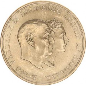 Dánsko, Frederik IX.(1947-1972), 5 Kroner b.l. (1960) C S - Silver Jubilee KM 852 Ag 8