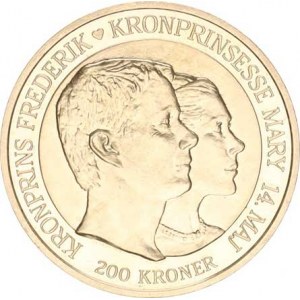 Dánsko, Margarethe II.(1972-), 200 Kroner 2004 - princ Frederik a princezna Mary KM 895