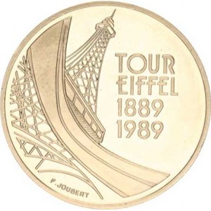 Francie, Pátá republika (1959-), 5 Francs 1989 - 100. výročí Eiffelové věže KM 968a Ag