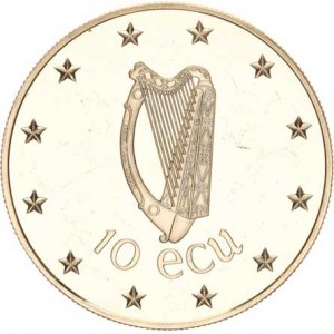 Irsko, 10 Ecu 1990 - Červený jelen Ag 37,50 mm 28,00 g kapsle