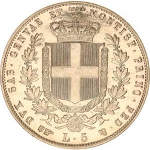 Itálie-Sardinie, Vittorio Emanuele II.(1849-1878), 5 Lire 1856 B jako Cr. 124,2 zn. COPIA Ag 23,