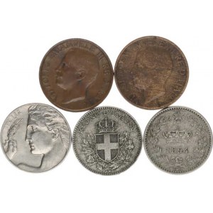 Itálie, Umberto I. (1878-1900), 20 Centesimi 1894 KB, 1913 R, 1919 R (savojský erb); +10 Centesim