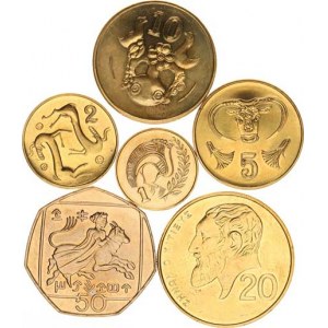 Kypr, republika (1960-), 1, 2, 5, 10, 20, 50 Cents 2004 6 ks