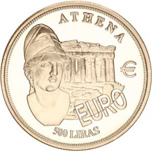 Malta, 500 Liras 2001 - ATHENA - EURO KM -, Ag 925 31,47 g