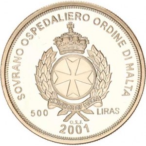 Malta, 500 Liras 2001 - ATHENA - EURO KM -, Ag 925 31,47 g