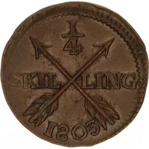 Švédsko, Gustav IV. Adolf (1792-1809), 1/4 Skilling 1803 KM 389