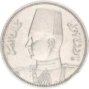 Egypt, Farouk (1936-1952 AD), 5 Piastres AH 1358 (1939) KM 366