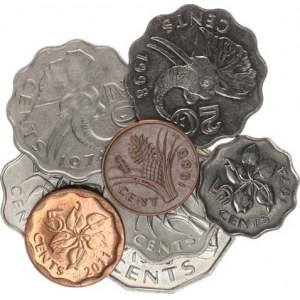 Swaziland, 1 Cents 1986; +5 Cents 1974,2011; +10 Cents 1986,1998; +20 Cents