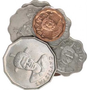 Swaziland, 1 Cents 1986; +5 Cents 1974,2011; +10 Cents 1986,1998; +20 Cents