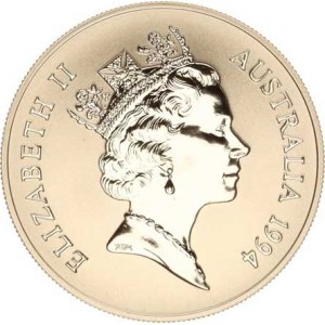 Austrálie, Alžběta II. (1952-), 1 Dollar 1994 C - Klokan KM 263.1 Ag 999 31.635 g