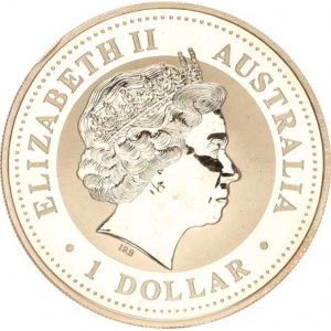 Austrálie, Alžběta II. (1952-), 1 Dollar 2001 - Rok hada KM 536 Ag 999 31,1
