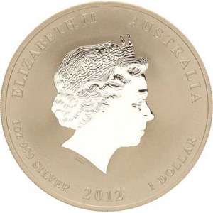 Austrálie, Alžběta II. (1952-), 1 Dollar 2012 P - Rok hada KM 1663a multikolor Ag