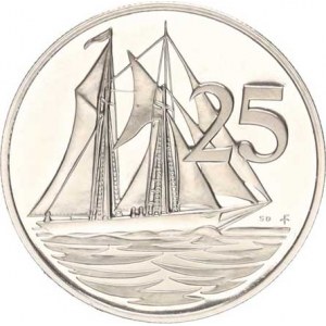 Kajmanské ostrovy, 25 Cents 1979 - plachetnice KM 4