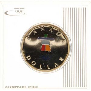 Kanada, 1 Dollar 2010 - OH Vancouver 2010, barevný symbol KM 883 a