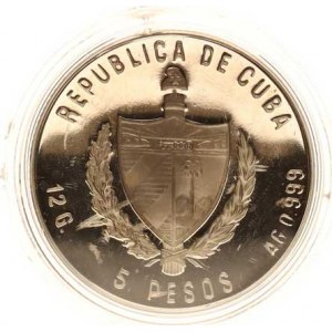 Kuba, 5 Pesos 1983 - OH Sarajevo 1984, lyžař KM 113 Ag 999