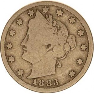 U.S.A., 5 Cents 1883 - římská čísl. nominálu (V) KM 112 R