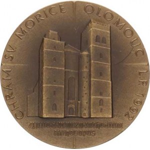 Olomouc, Chrám sv. Mořice Olomouc L.P. 1992, průčelí kostela / gotická kle
