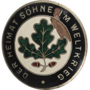 Rakousko - odznaky, Der Heimat Söhne im Weltkrieg, b.l., dubový list s žaludy a opis