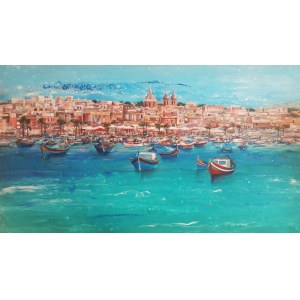Patrycja KRUSZYÑSKA-MIKULSKA (b. 1973), Colorful Luzzu Boats, 2020