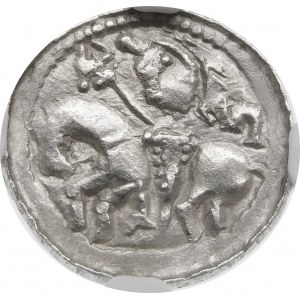 Boleslaw II the Bold, Denarius - Prince on horseback - S - ring