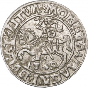Sigismund II Augustus, Halbpfennig 1549, Wilna - 9 Pogoń, L/LITVA - selten
